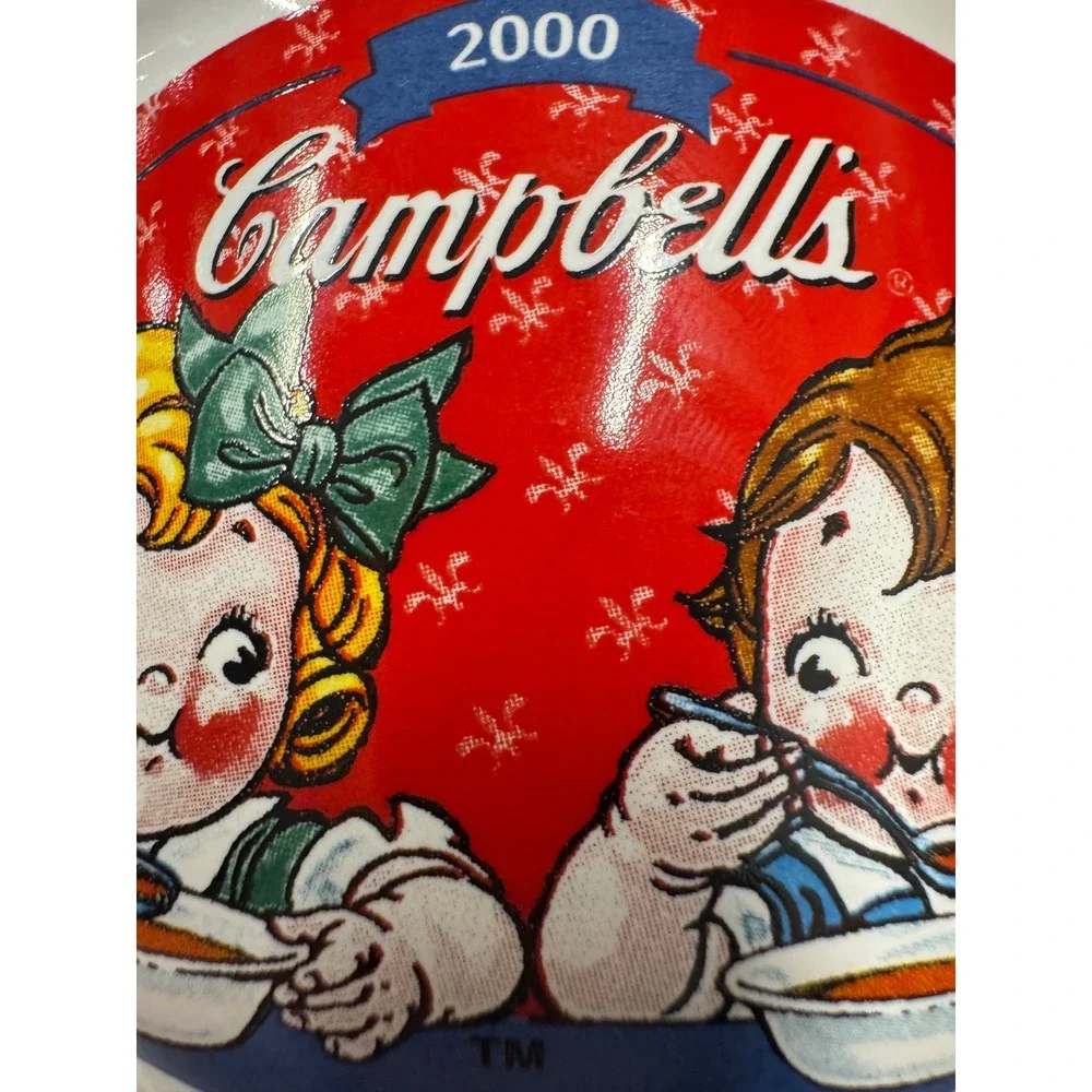 Vintage Campbells Soup Millennium 2000 Bowl Houston Harvest Ceramic White Red